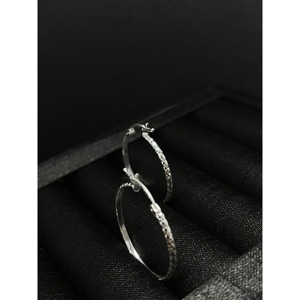 Arracadas de Plata 925‎ Silver Hoop Earrings - Picture 3 of 6